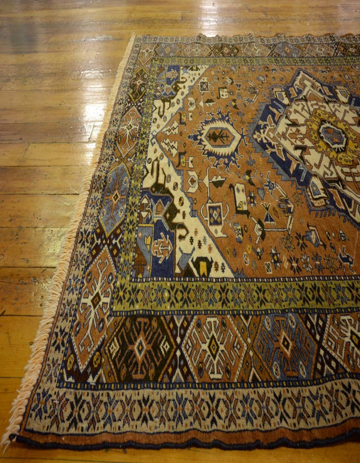 Detail image of 4' x 5' 3 Hand Knotted Ardabil Persian Wool Rug