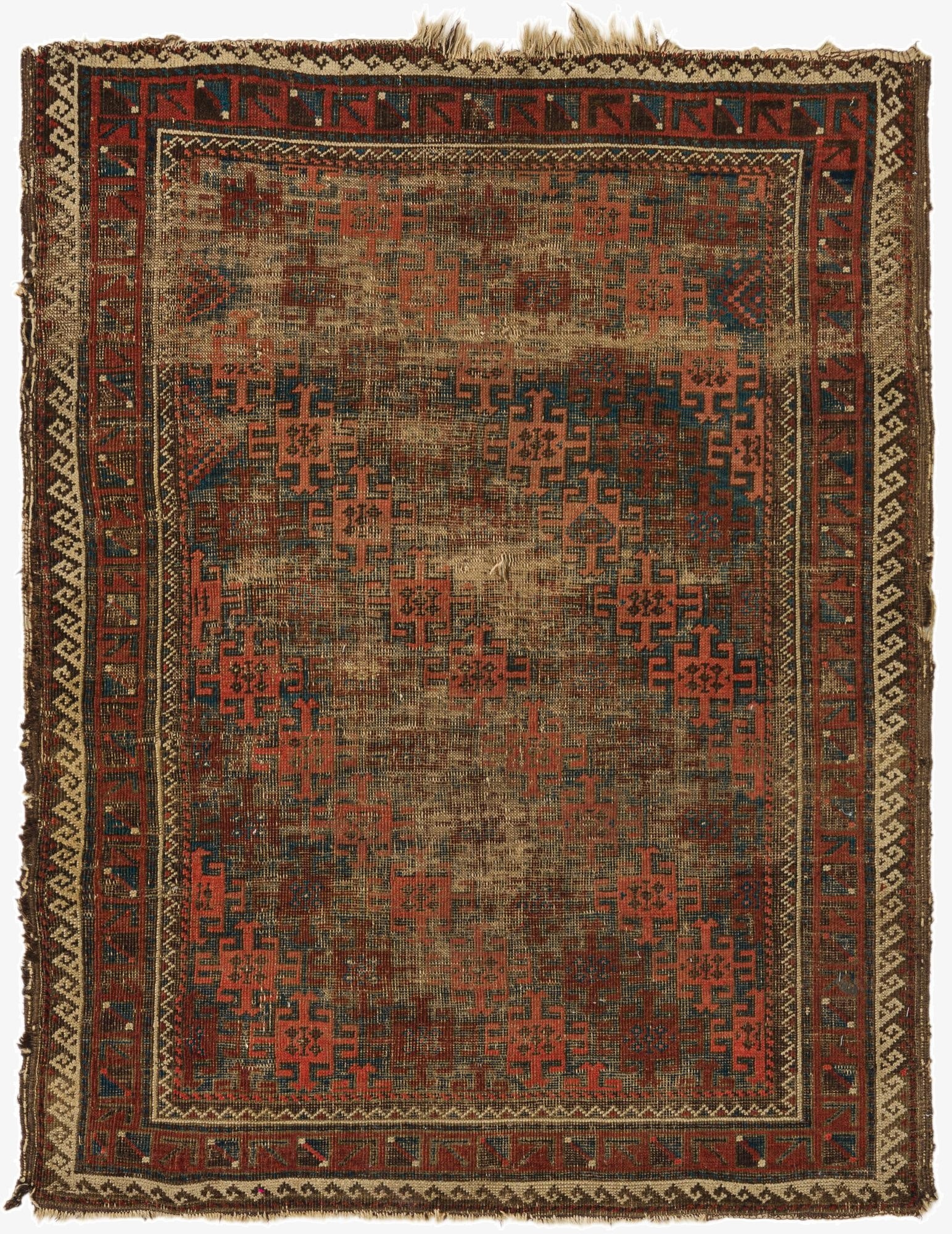  3' 5 x 4' 1  Hand Knotted Bakhtiar Persian Wool Rug