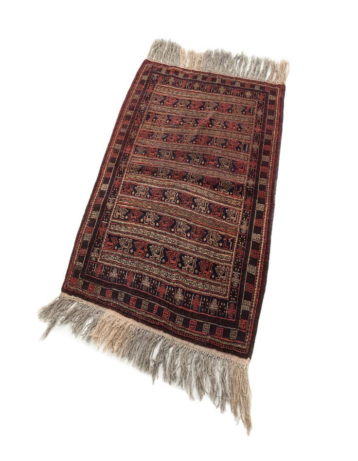 Detail image of  3' 6 x 4' 4  Hand Knotted Balouch Wool Rug