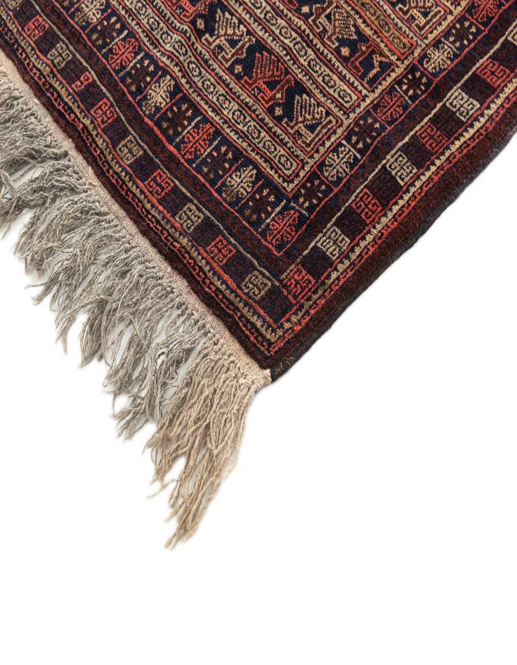 Detail image of  3' 6 x 4' 4  Hand Knotted Balouch Wool Rug