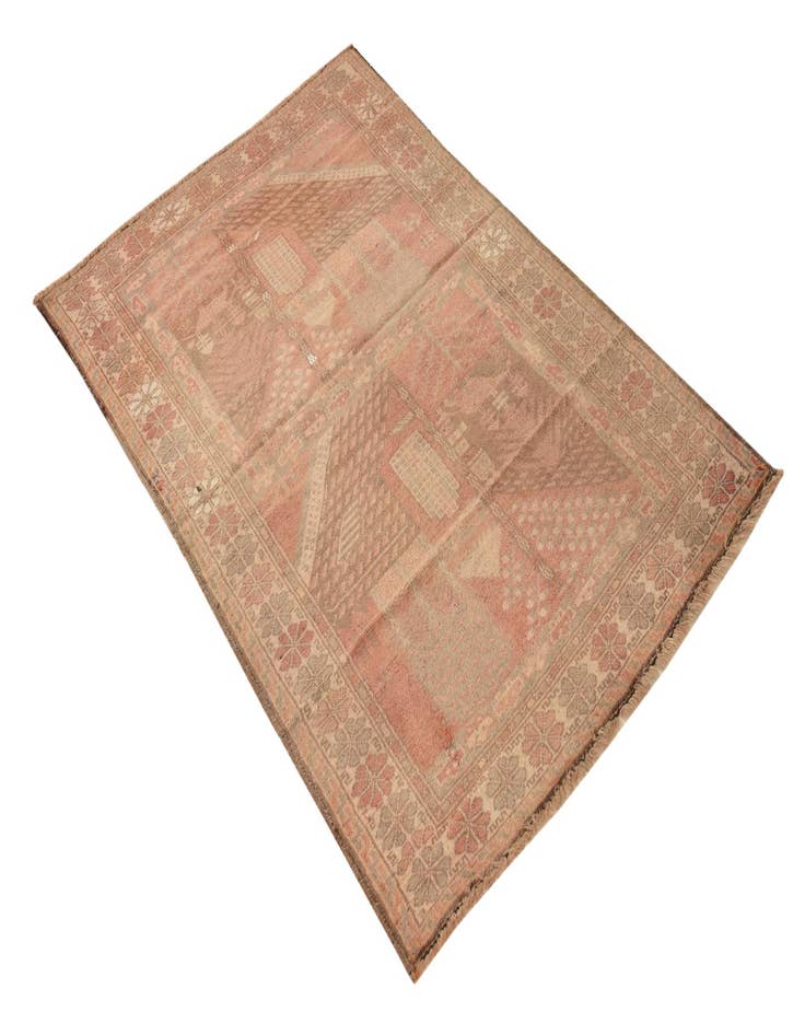 Detail image of  3' x 4' 7  Hand Knotted Balouch Persian Wool Rug