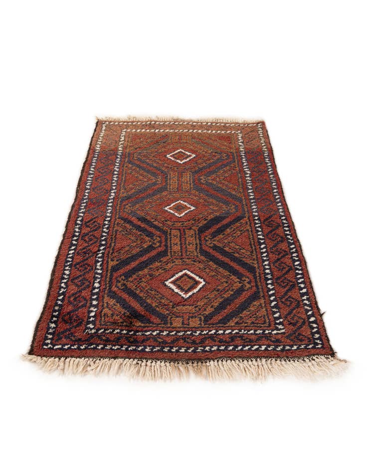 Detail image of  2' 7 x 4' 3  Hand Knotted Balouch Persian Wool Rug