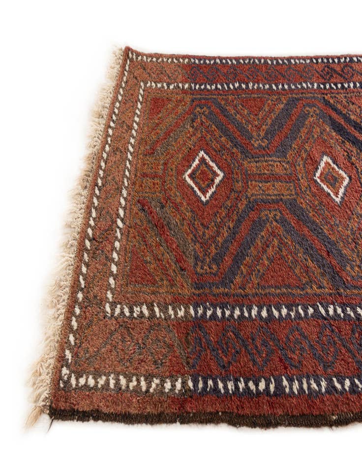 Detail image of  2' 7 x 4' 3  Hand Knotted Balouch Persian Wool Rug