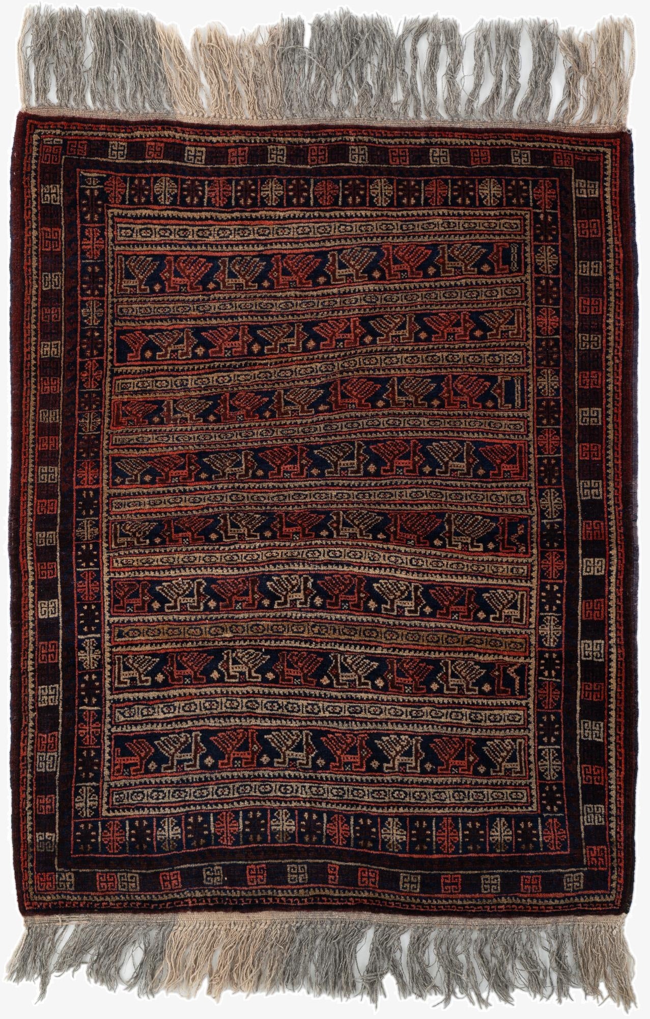  3' 6 x 4' 4  Hand Knotted Balouch Wool Rug