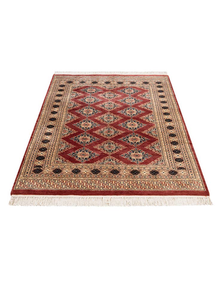 Detail image of  4' 3 x 6' 1  Hand Knotted Bokhara Oriental Wool Rug