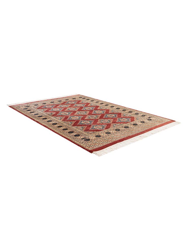 Detail image of  4' 3 x 6' 1  Hand Knotted Bokhara Oriental Wool Rug