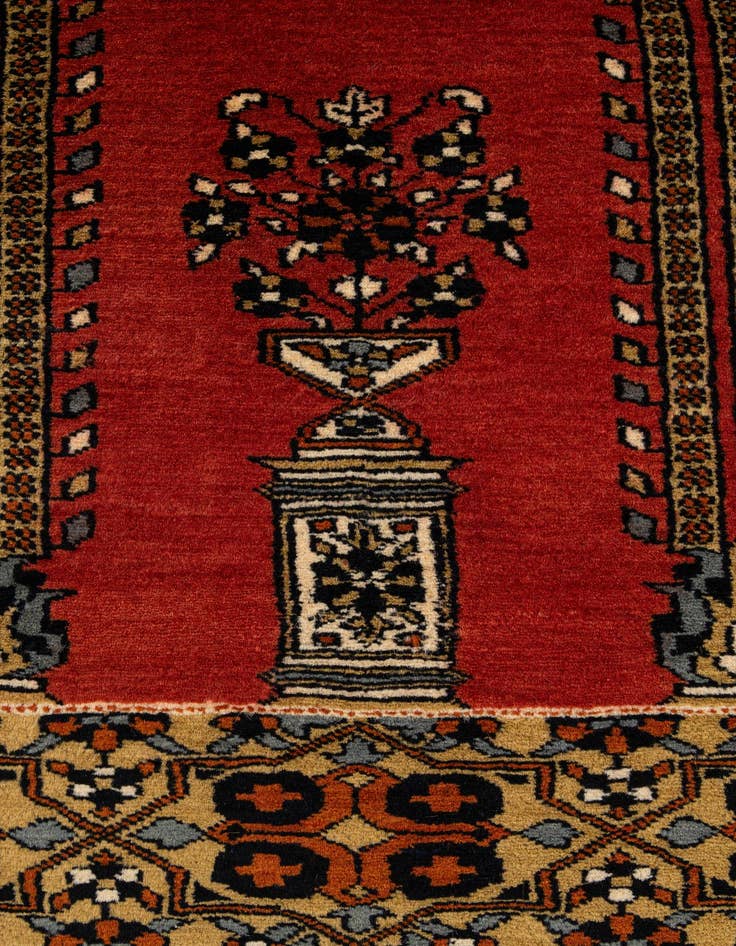 Detail image of  2' 8 x 4' 3  Hand Knotted Bokhara Oriental Wool Rug