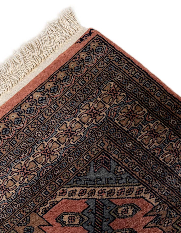 Detail image of  4' 2 x 6'  Hand Knotted Bokhara Wool Rug