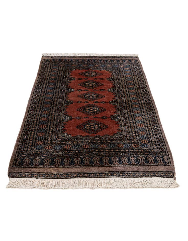 Detail image of  3' 2 x 4' 11  Hand Knotted Bokhara Oriental Wool Rug