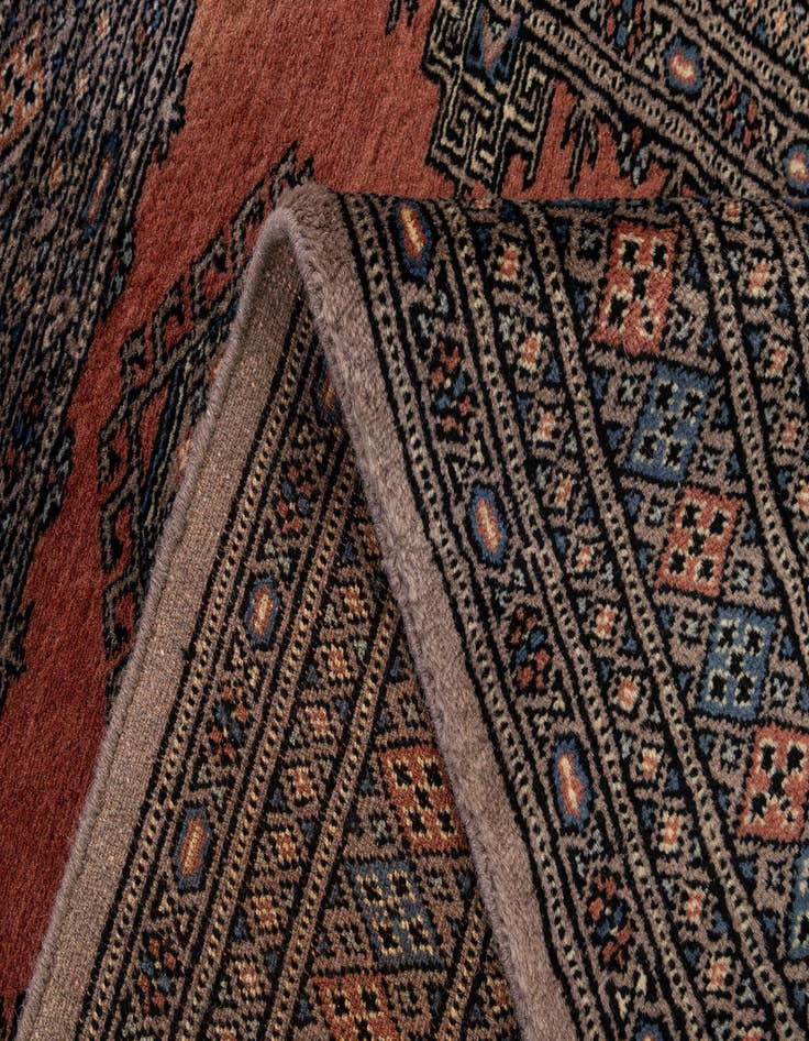 Detail image of  3' 2 x 4' 11  Hand Knotted Bokhara Oriental Wool Rug