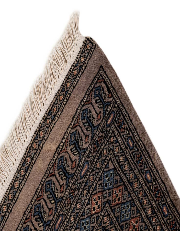 Detail image of  3' 2 x 4' 11  Hand Knotted Bokhara Oriental Wool Rug