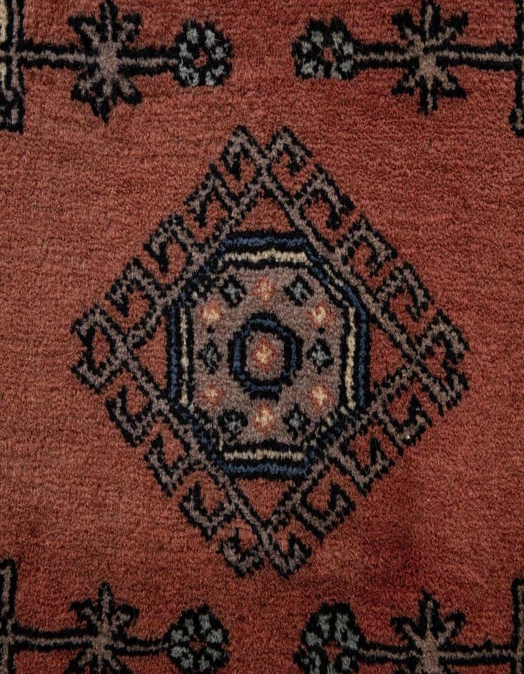 Detail image of  3' 2 x 4' 11  Hand Knotted Bokhara Oriental Wool Rug