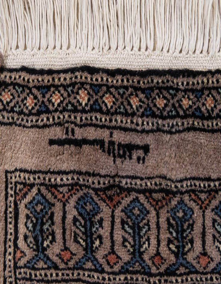 Detail image of  3' 2 x 4' 11  Hand Knotted Bokhara Oriental Wool Rug