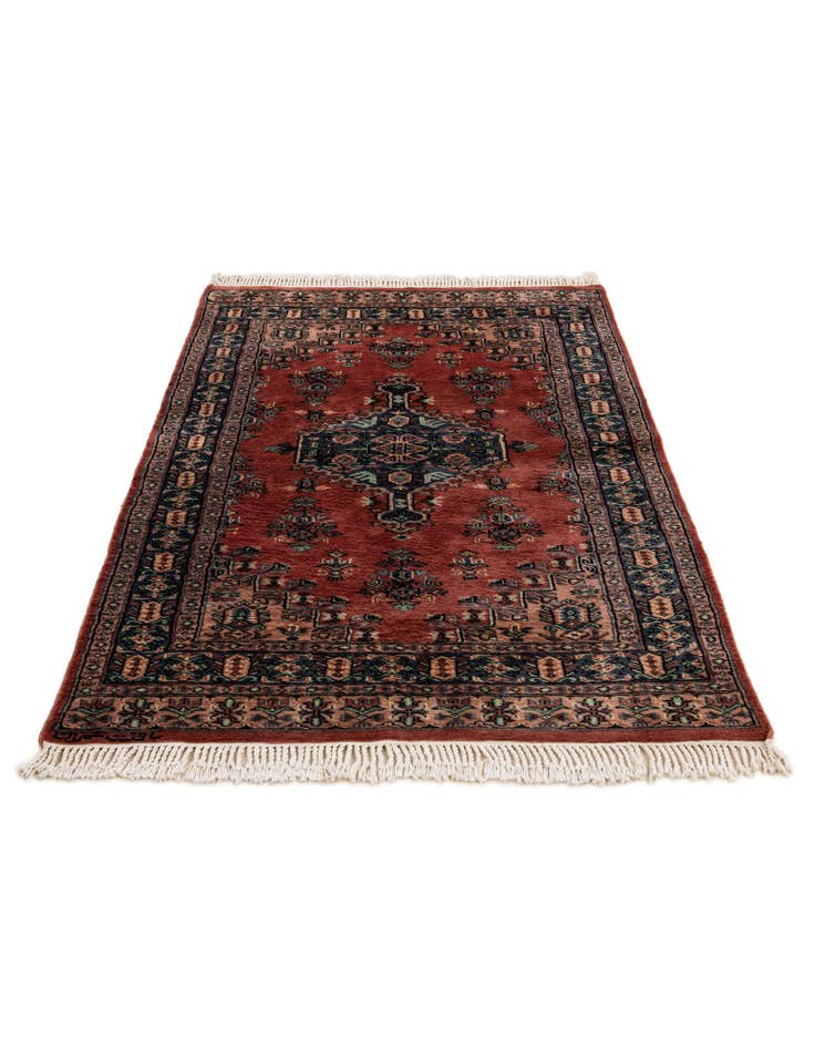 Detail image of  3' 2 x 5' 3  Hand Knotted Bokhara Oriental Wool Rug