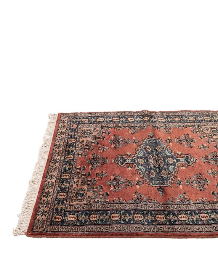 Detail image of  3' 2 x 5' 3  Hand Knotted Bokhara Oriental Wool Rug