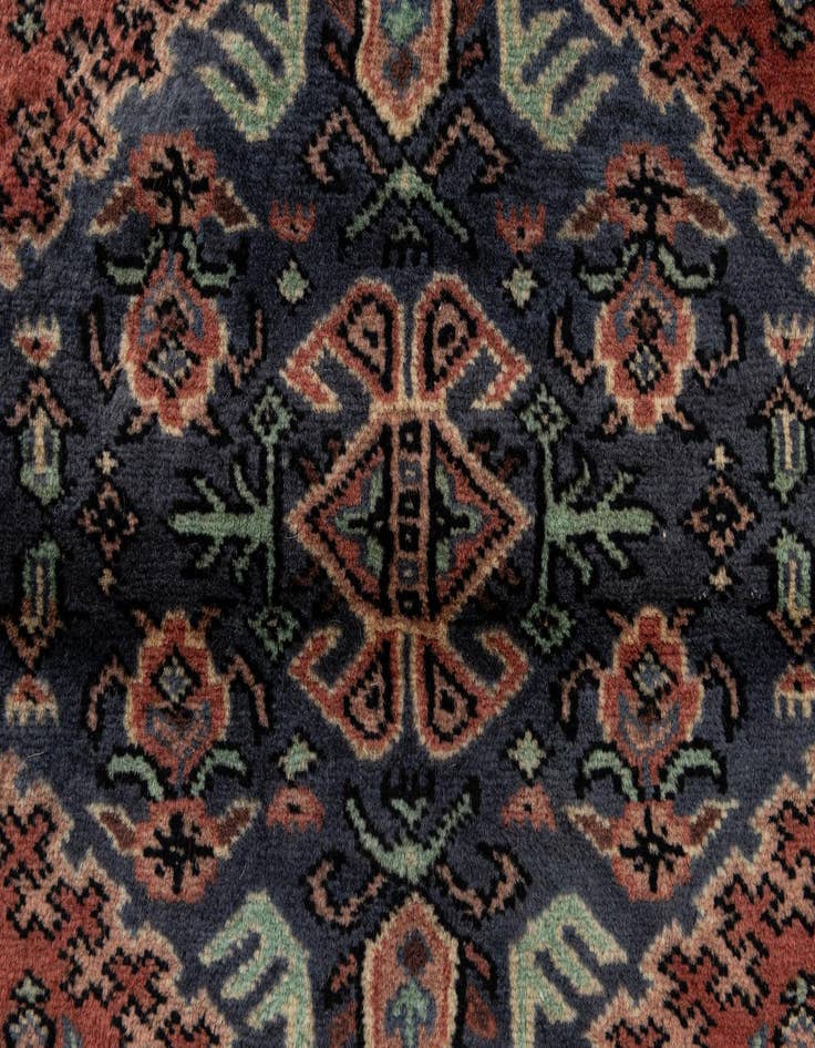 Detail image of  3' 2 x 5' 3  Hand Knotted Bokhara Oriental Wool Rug