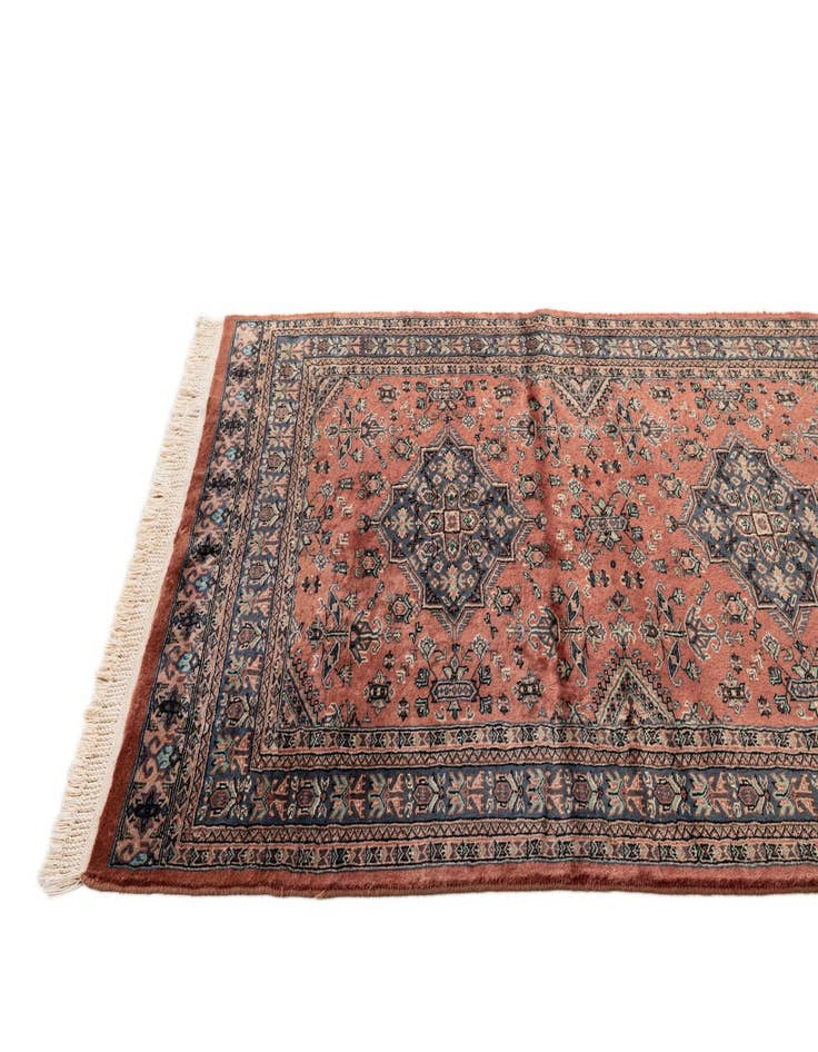 Detail image of  4' 2 x 6' 2  Hand Knotted Bokhara Oriental Wool Rug