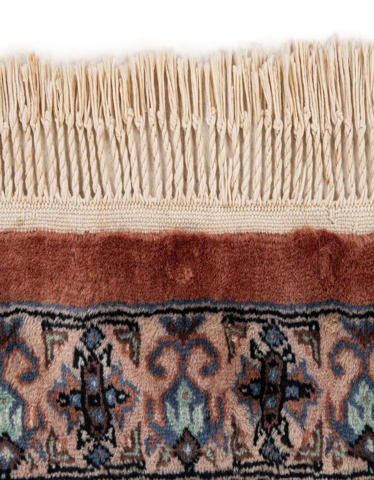 Detail image of  4' 2 x 6' 2  Hand Knotted Bokhara Oriental Wool Rug