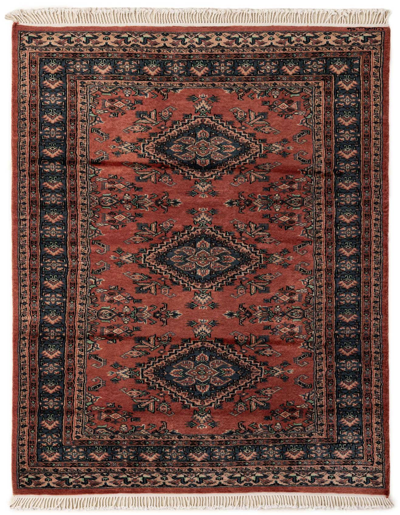 Primary image  4' 5 x 6' 4  Hand Knotted Bokhara Wool Rug