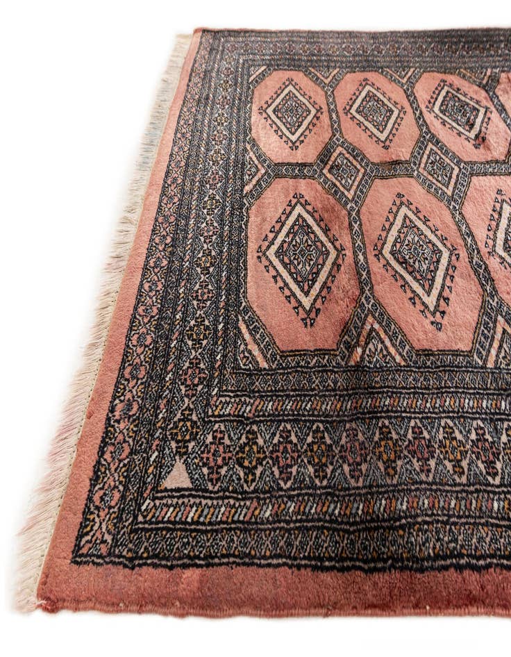 Detail image of  4' 2 x 6' 2  Hand Knotted Bokhara Oriental Wool Rug