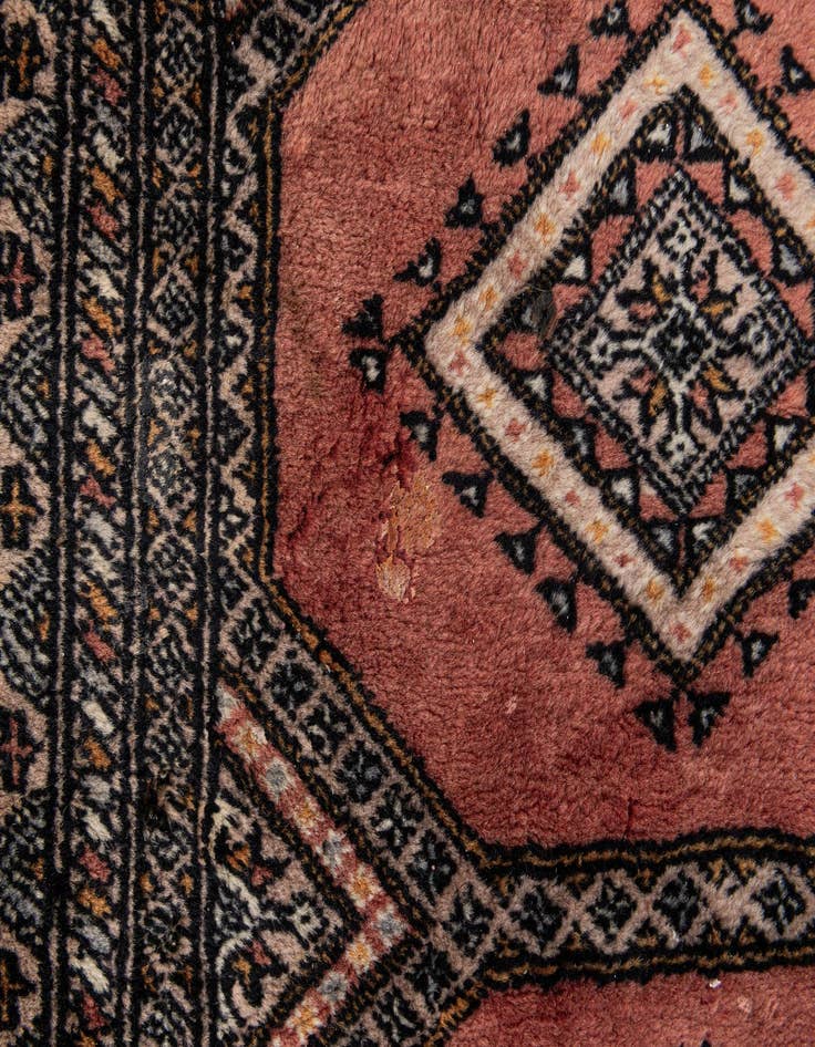 Detail image of  4' 2 x 6' 2  Hand Knotted Bokhara Oriental Wool Rug