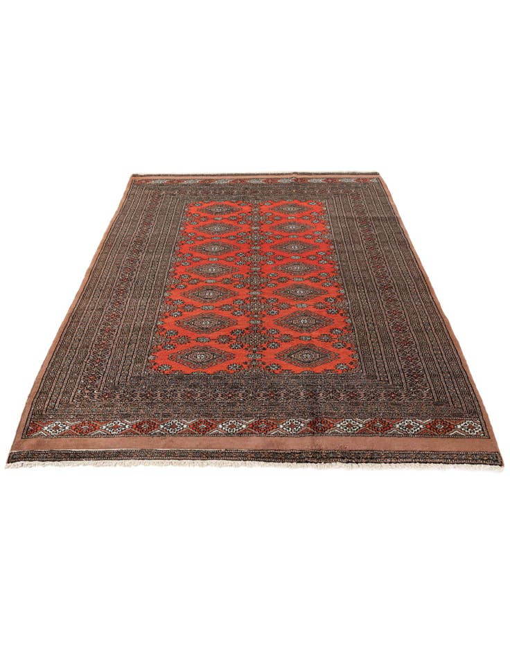 Detail image of  4' 4 x 5' 8  Hand Knotted Bokhara Oriental Wool Rug