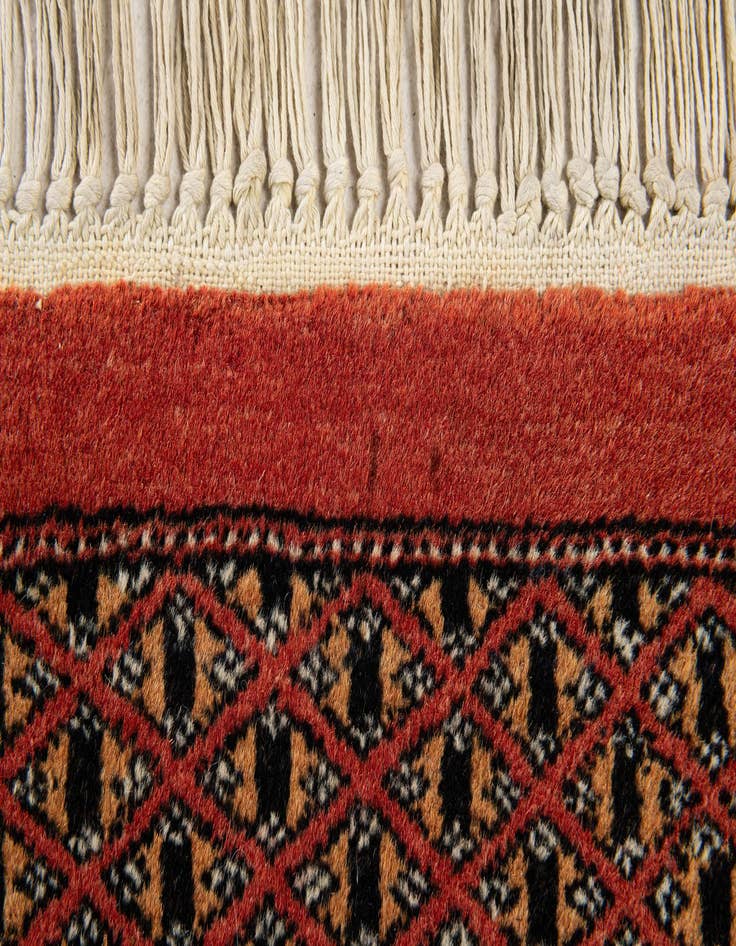 Detail image of  4' x 6' 3  Hand Knotted Bokhara Oriental Wool Rug