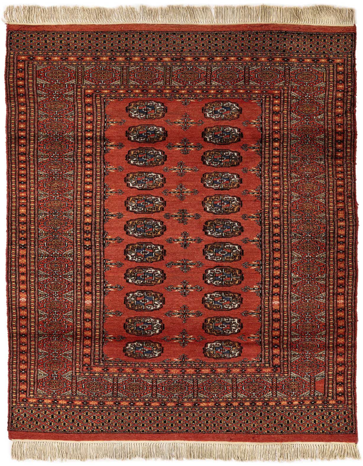 Primary image  4' x 6' 3  Hand Knotted Bokhara Oriental Wool Rug
