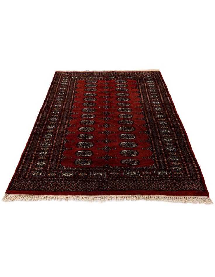 Detail image of  4' 1 x 6' 2  Hand Knotted Bokhara Oriental Wool Rug