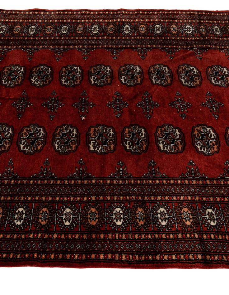 Detail image of  4' 1 x 6' 2  Hand Knotted Bokhara Oriental Wool Rug