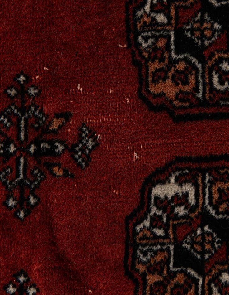 Detail image of  4' 1 x 6' 2  Hand Knotted Bokhara Oriental Wool Rug