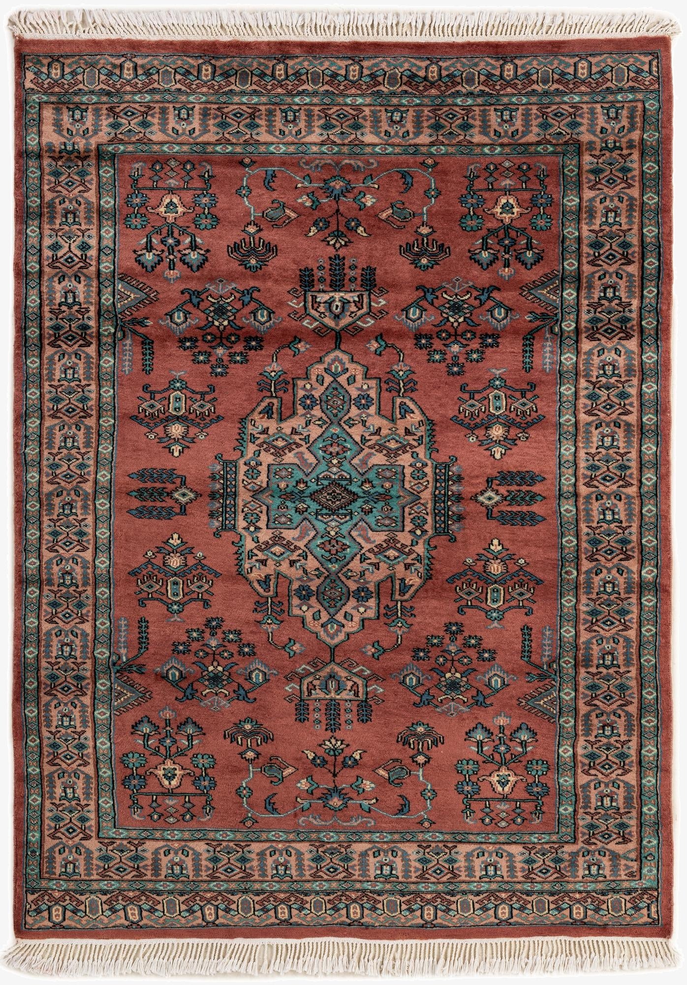  4' 4 x 6'  Hand Knotted Bokhara Oriental Wool Rug