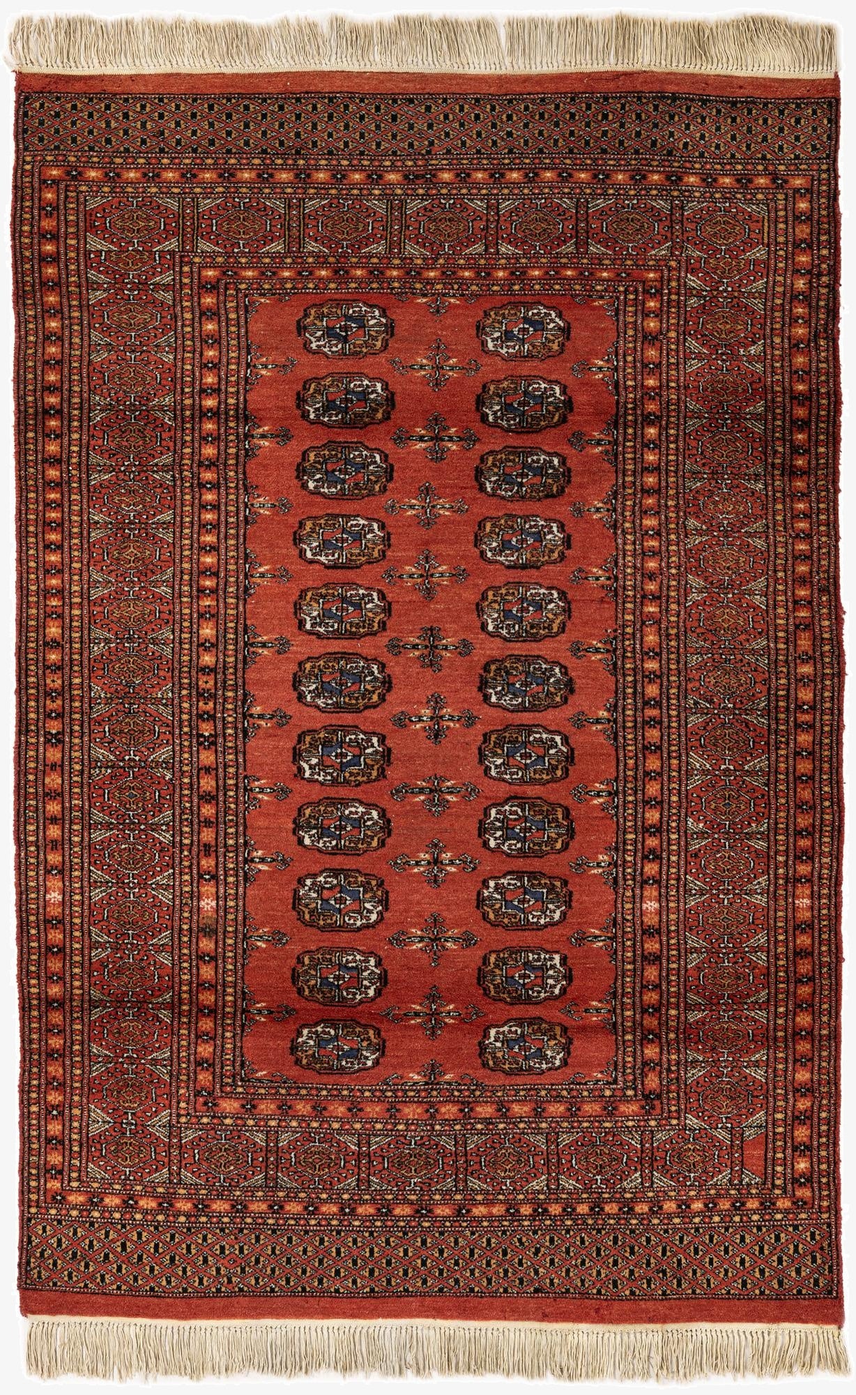  4' x 6' 3  Hand Knotted Bokhara Oriental Wool Rug