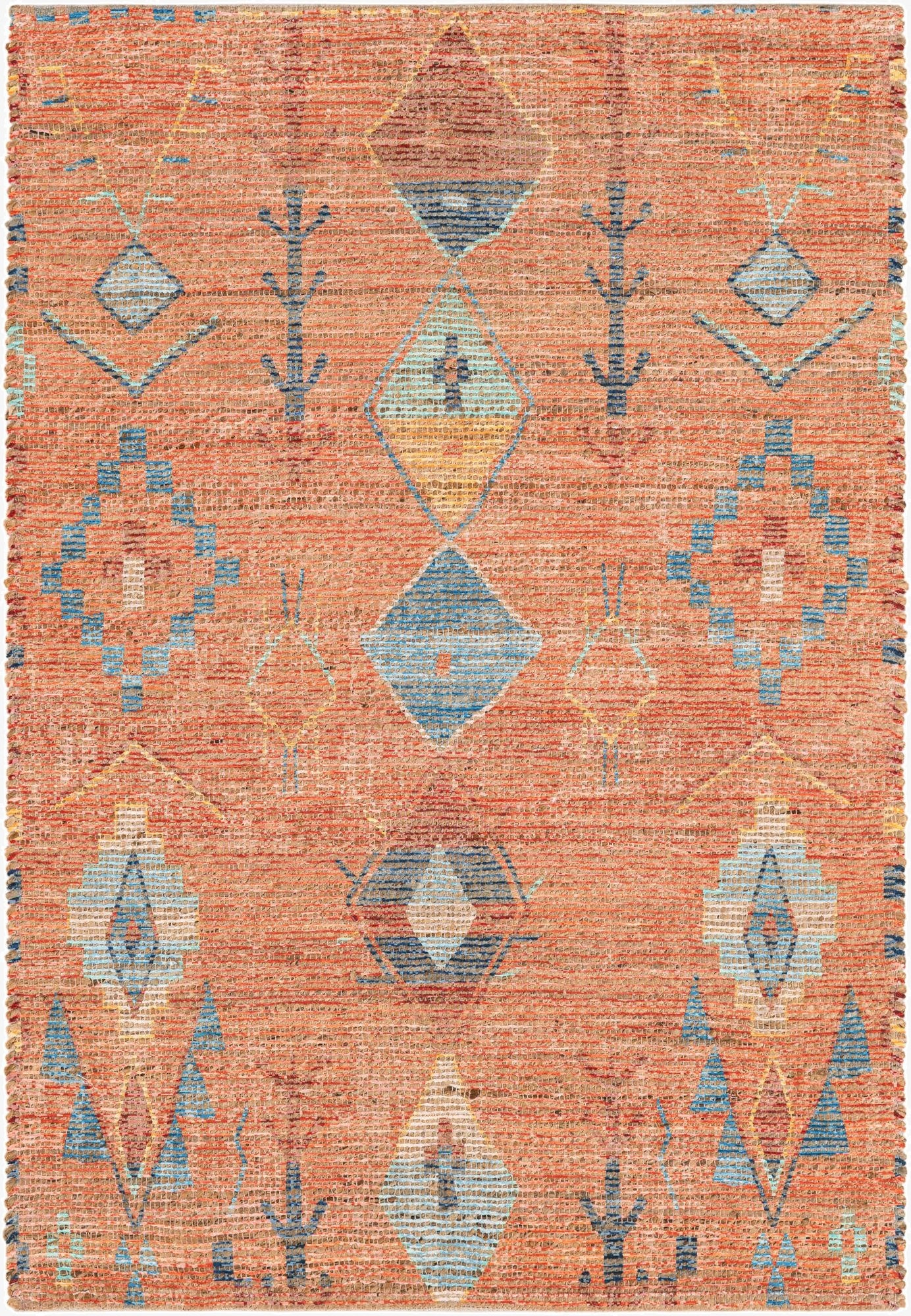  4' 1 x 6' 1  Hand Woven Chenille Jute Rug