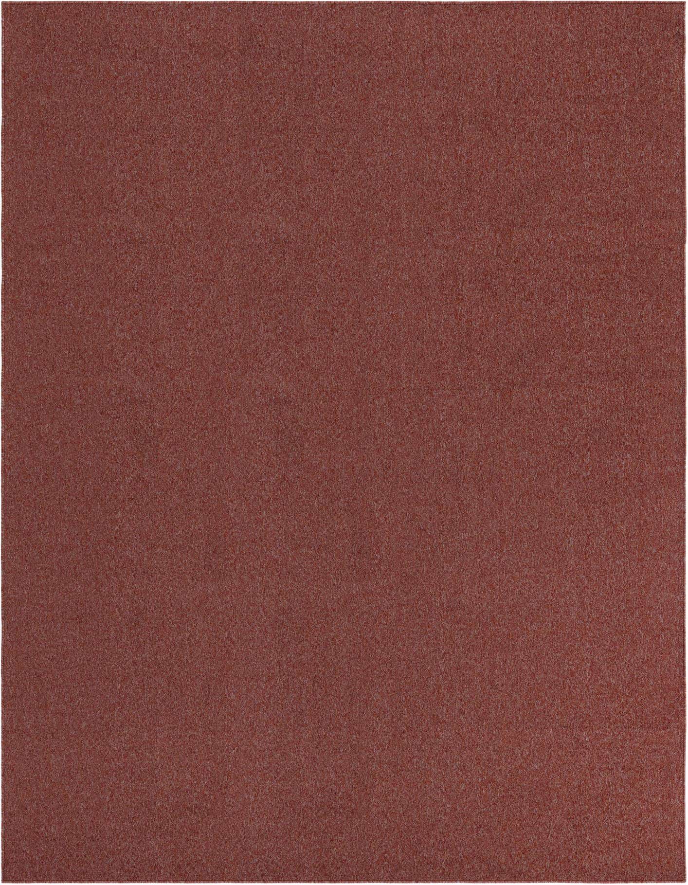 A 7x10 rectangular Everyday Solid rug from Rugs.com, featuring a thin pile and a mottled orange-red color.