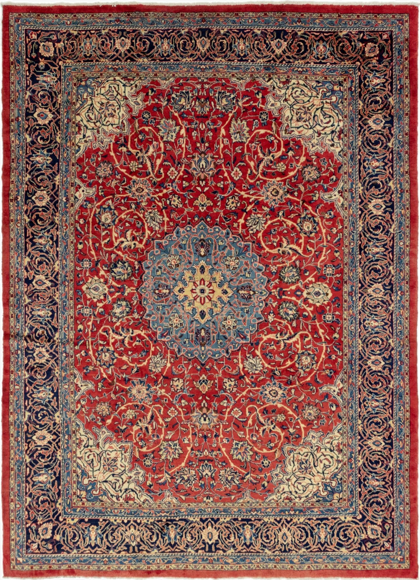  9' 6 x 13' 3  Hand Knotted Farahan Persian Wool Rug
