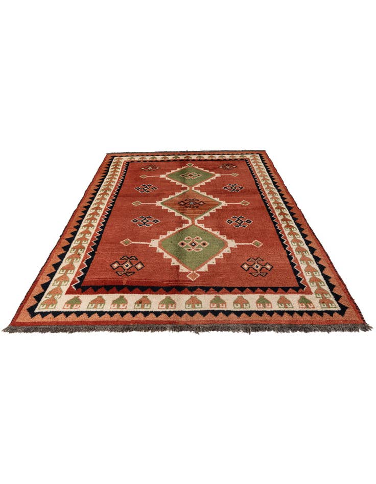 Detail image of  5' 7 x 7' 1  Hand Knotted Gabbeh Persian Wool Rug