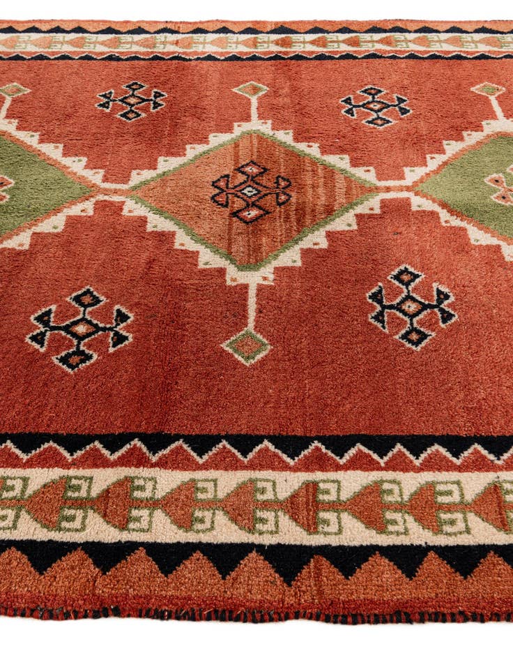 Detail image of  5' 7 x 7' 1  Hand Knotted Gabbeh Persian Wool Rug