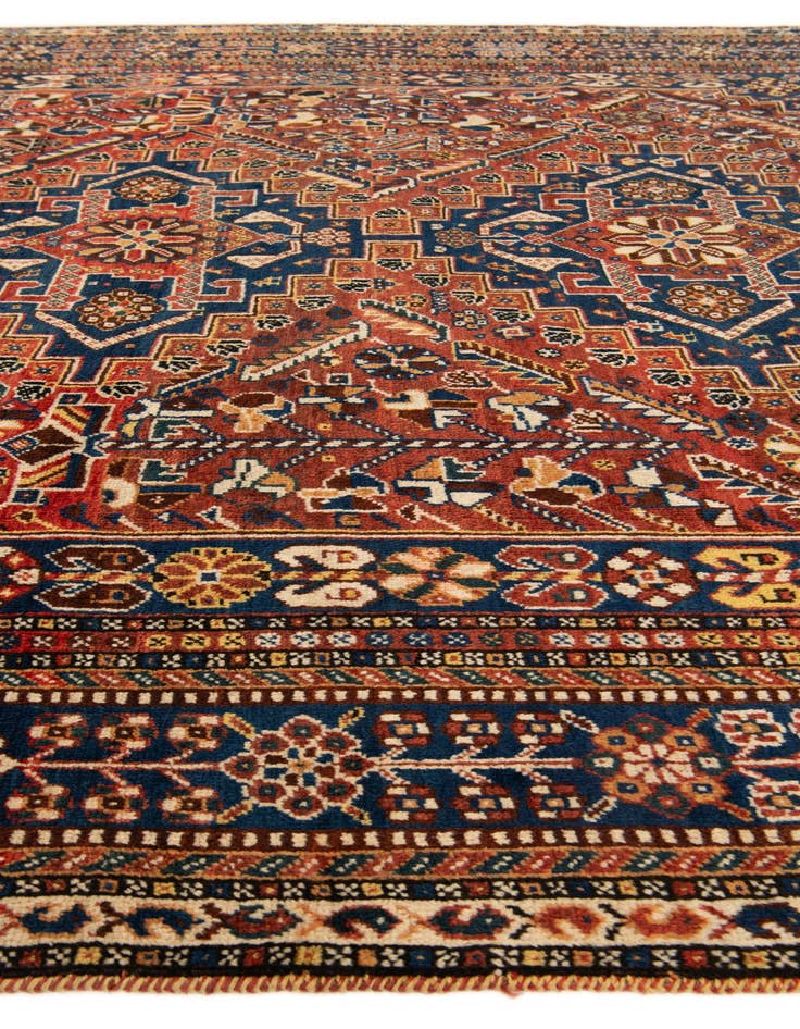 Detail image of  6' 4 x 10' 7  Hand Knotted Ghashghai Persian Wool Rug