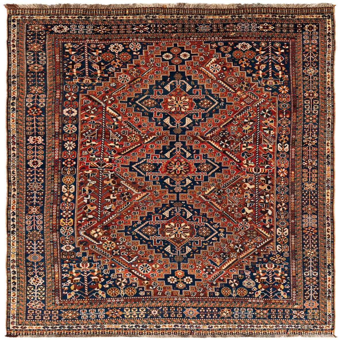 Rust Red 6' 4 x 10' 7 Hand Knotted Ghashghai Persian Wool Rug | Rugs.com