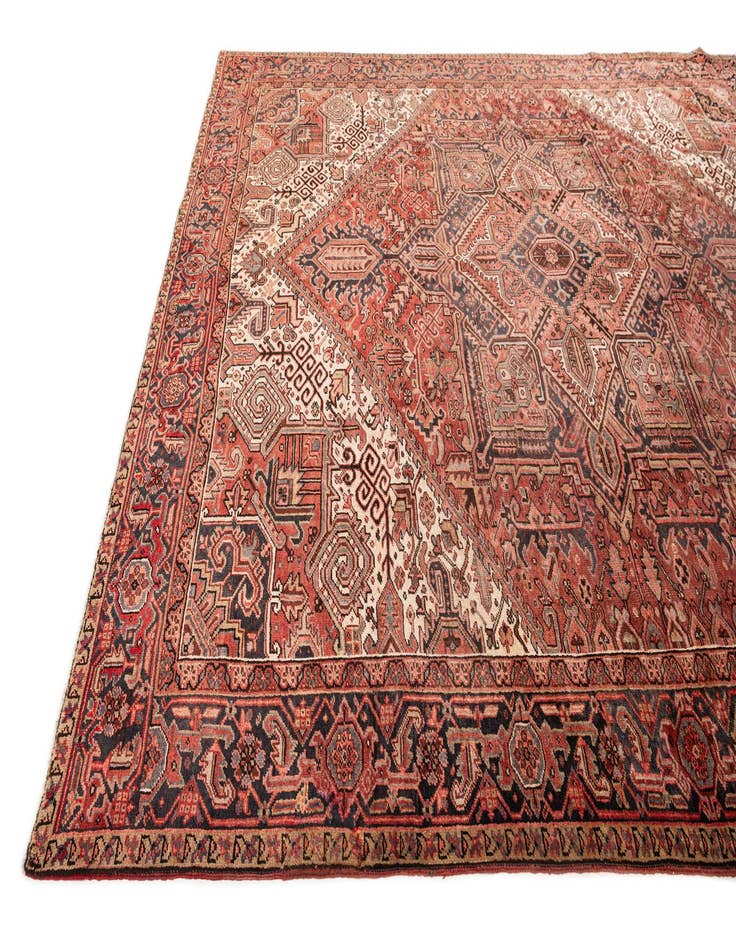 Detail image of  9' 7 x 11' 6  Hand Knotted Heriz Persian Wool Rug