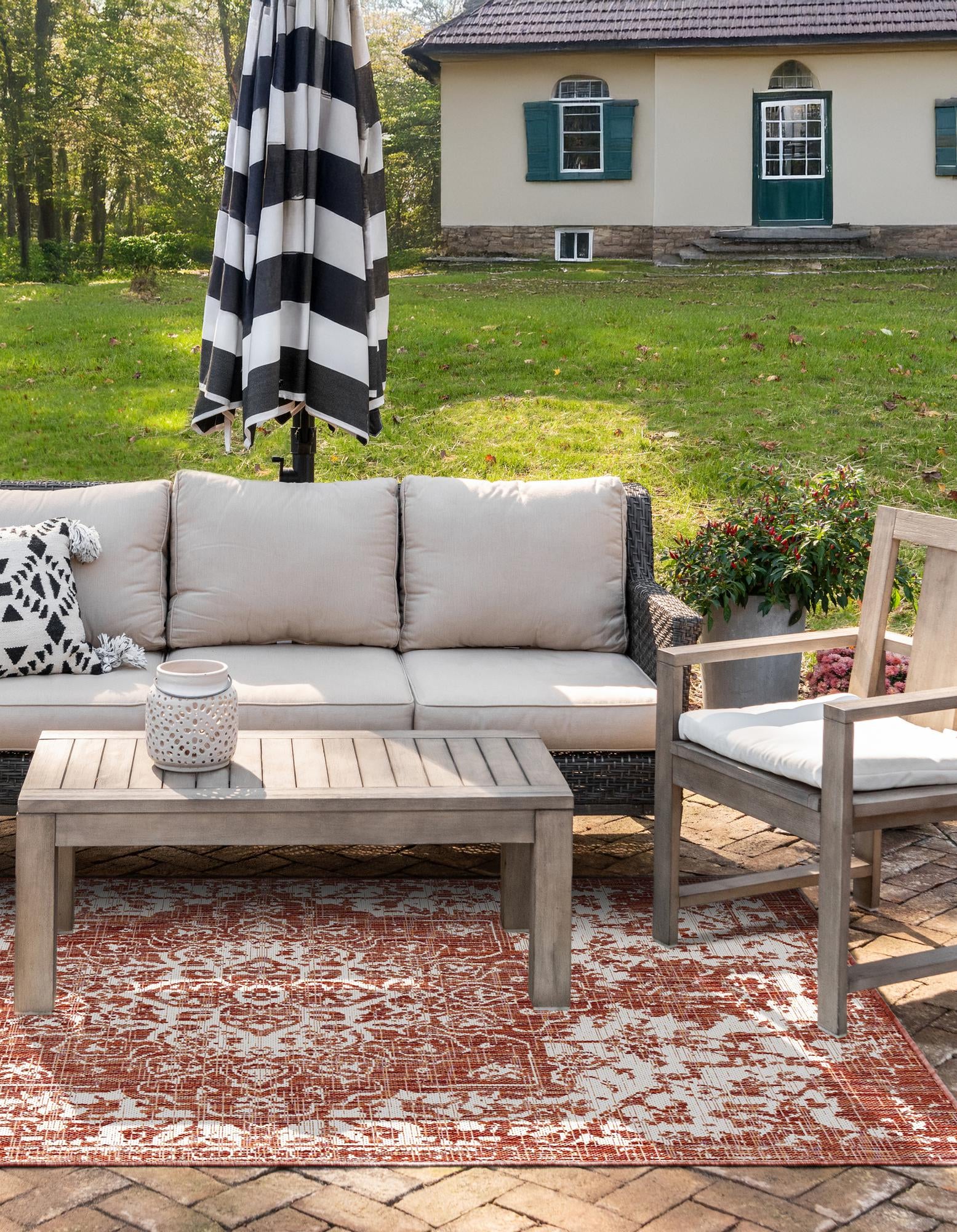 Rust Red Custom Rust Red Jill Zarin Indoor / Outdoor Rug | Rugs.com