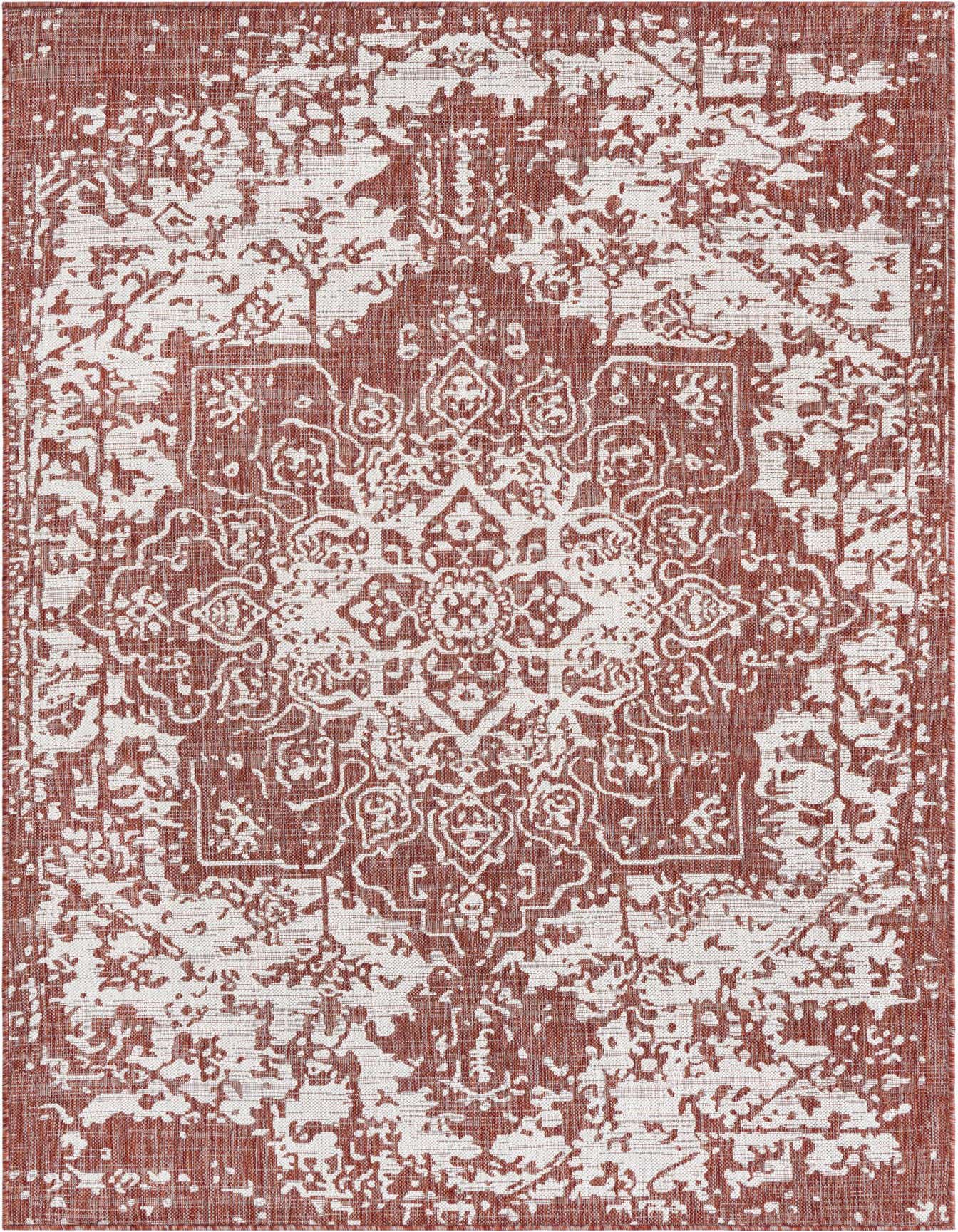 Primary image  Custom Rust Red  Washable Jill Zarin Indoor / Outdoor Rug