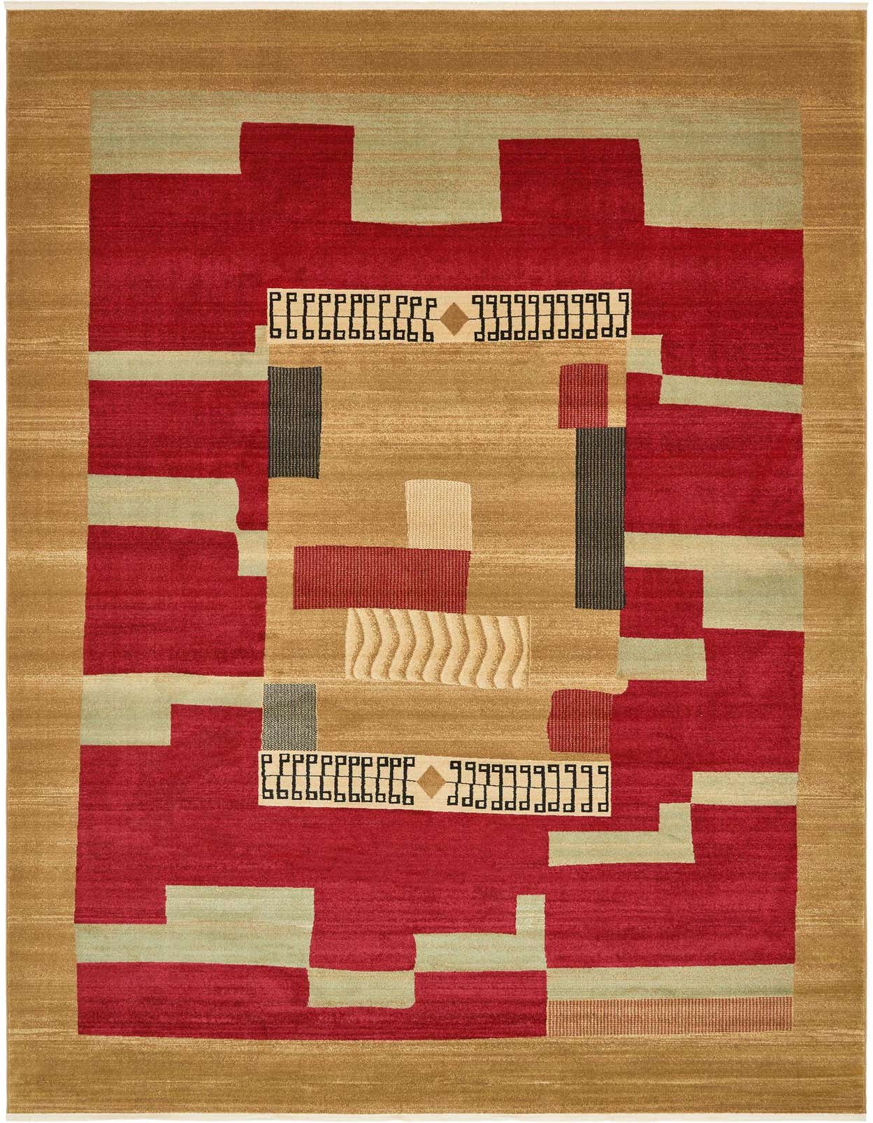 A rectangular Kashkuli Gabbeh rug featuring a bold abstract design in oranges, reds, and light green, with a medium pile.