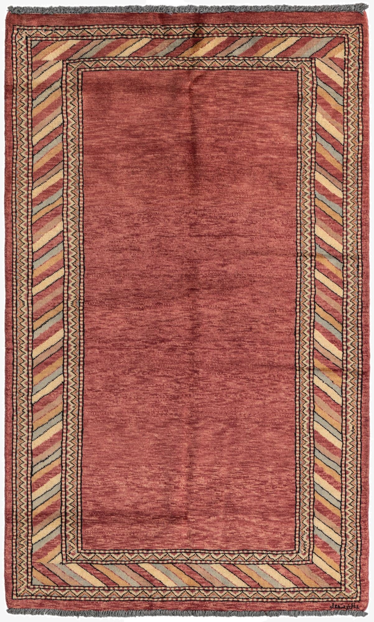  3' 2 x 5' 2  Hand Knotted Kashkuli Gabbeh Oriental Wool Rug