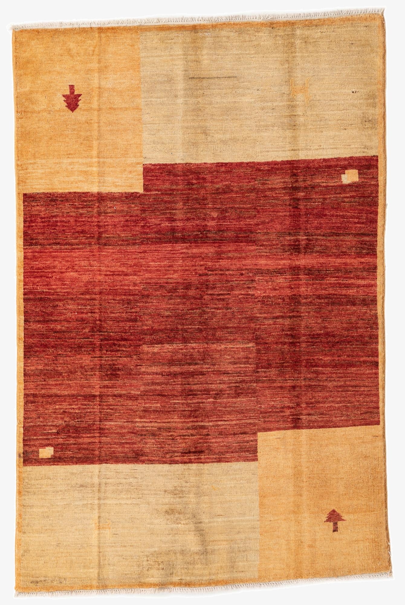  3' 9 x 5' 9  Hand Knotted Kashkuli Gabbeh Wool Rug