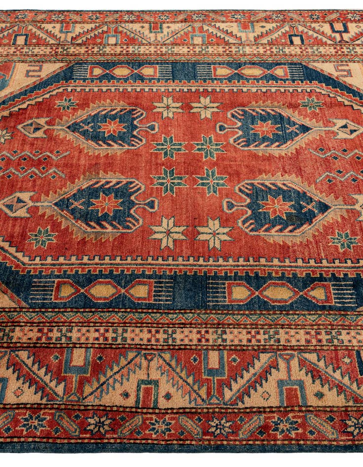 Detail image of  5' 8 x 8' 3  Hand Knotted Kazak Oriental Wool Rug
