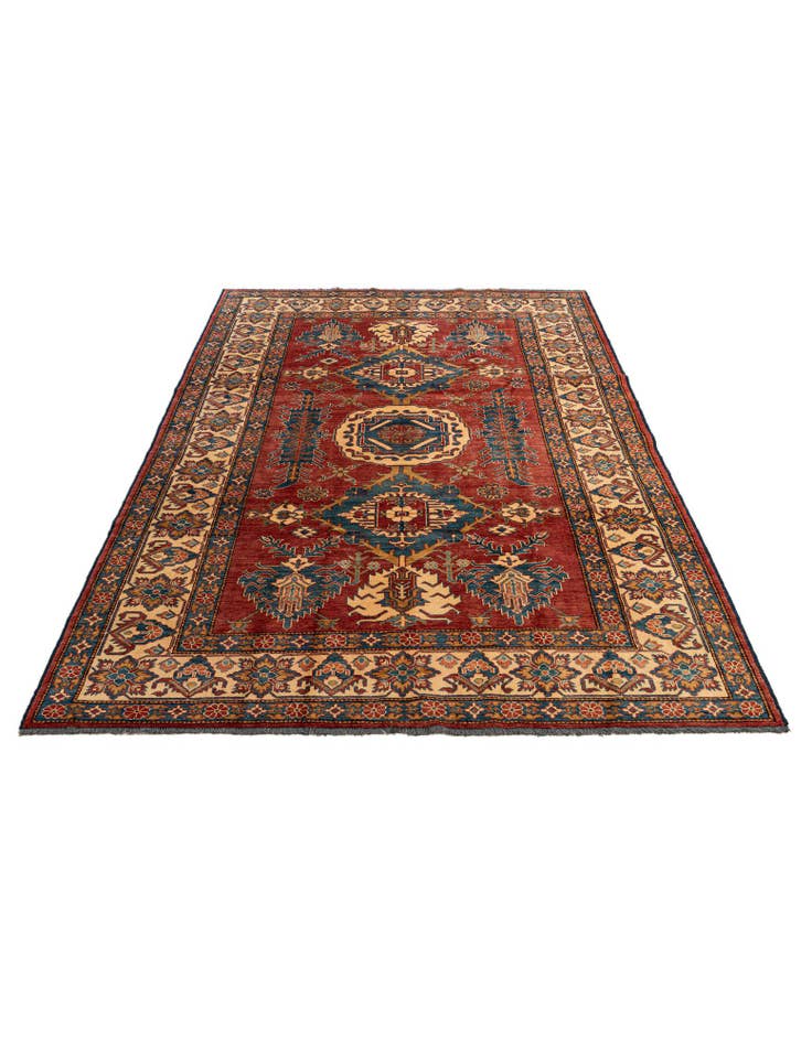 Detail image of  7' x 10' 7  Hand Knotted Kazak Wool Rug