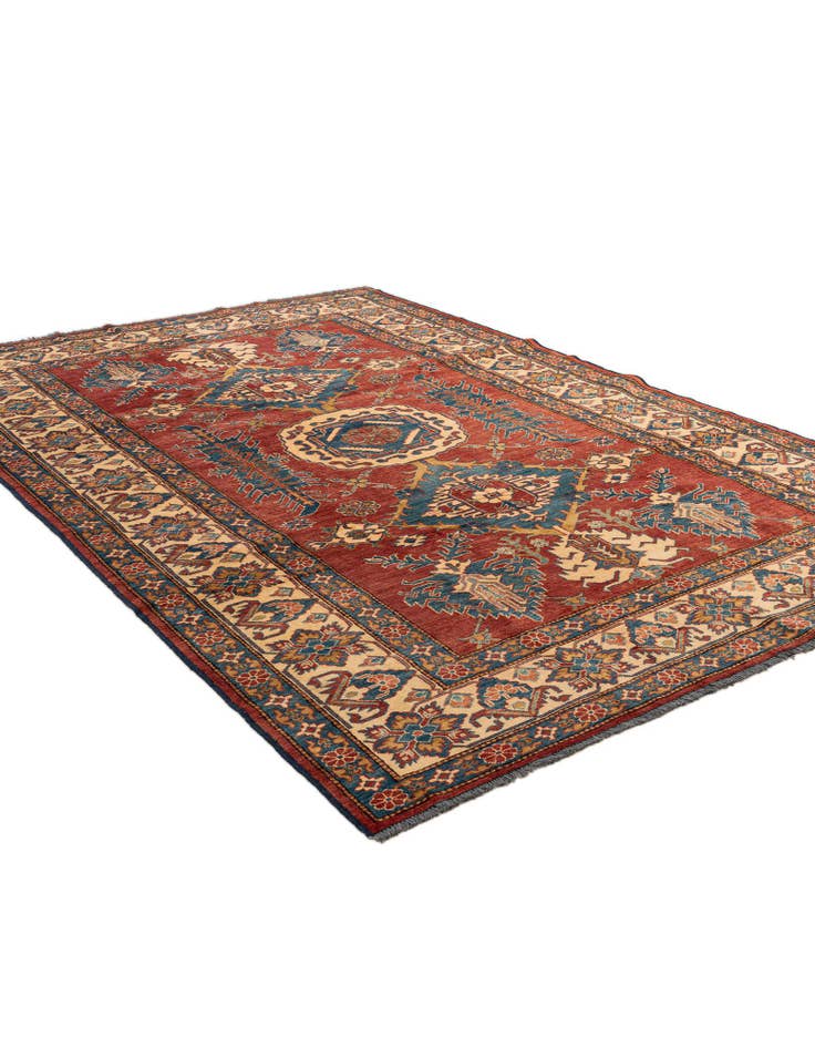 Detail image of  7' x 10' 7  Hand Knotted Kazak Wool Rug