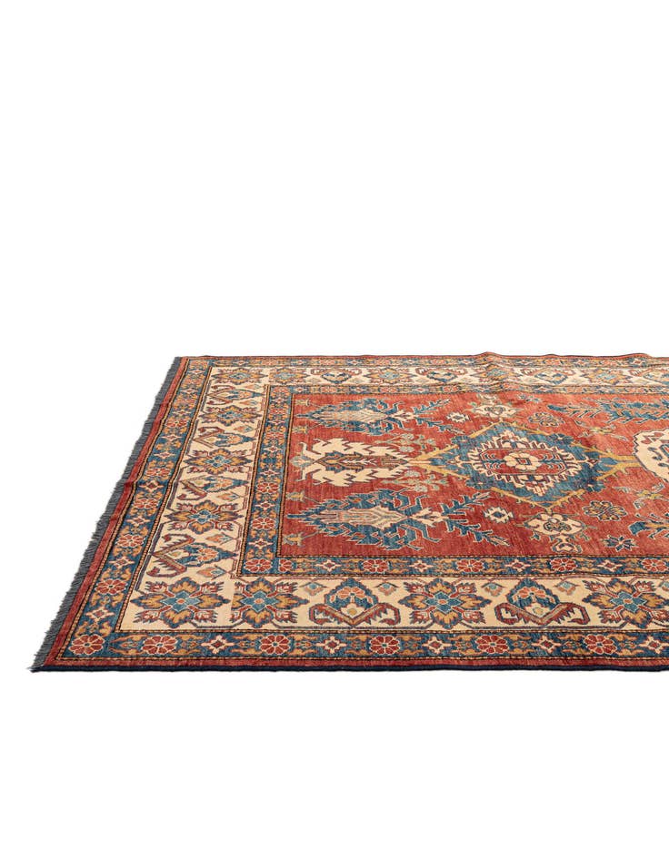 Detail image of  7' x 10' 7  Hand Knotted Kazak Wool Rug